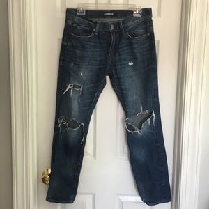 Express Denim Destroyed Jeans, 31x30 Slim